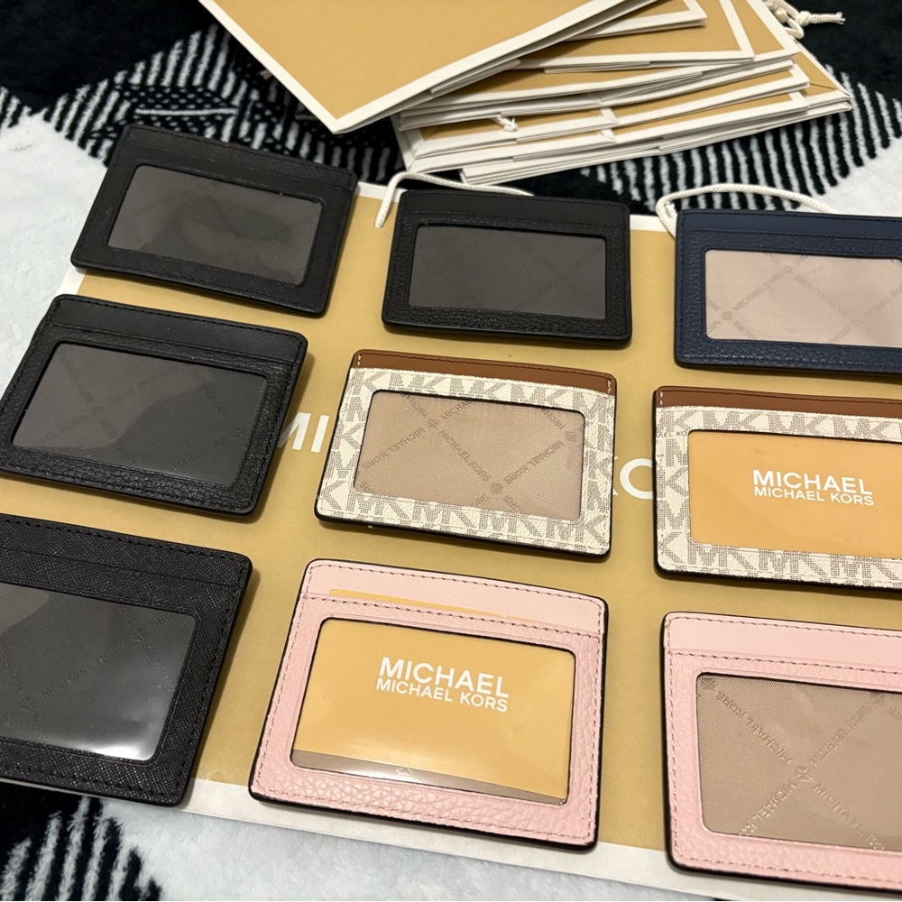 Michael Kors Card Holders in Black, Beige, and Pink